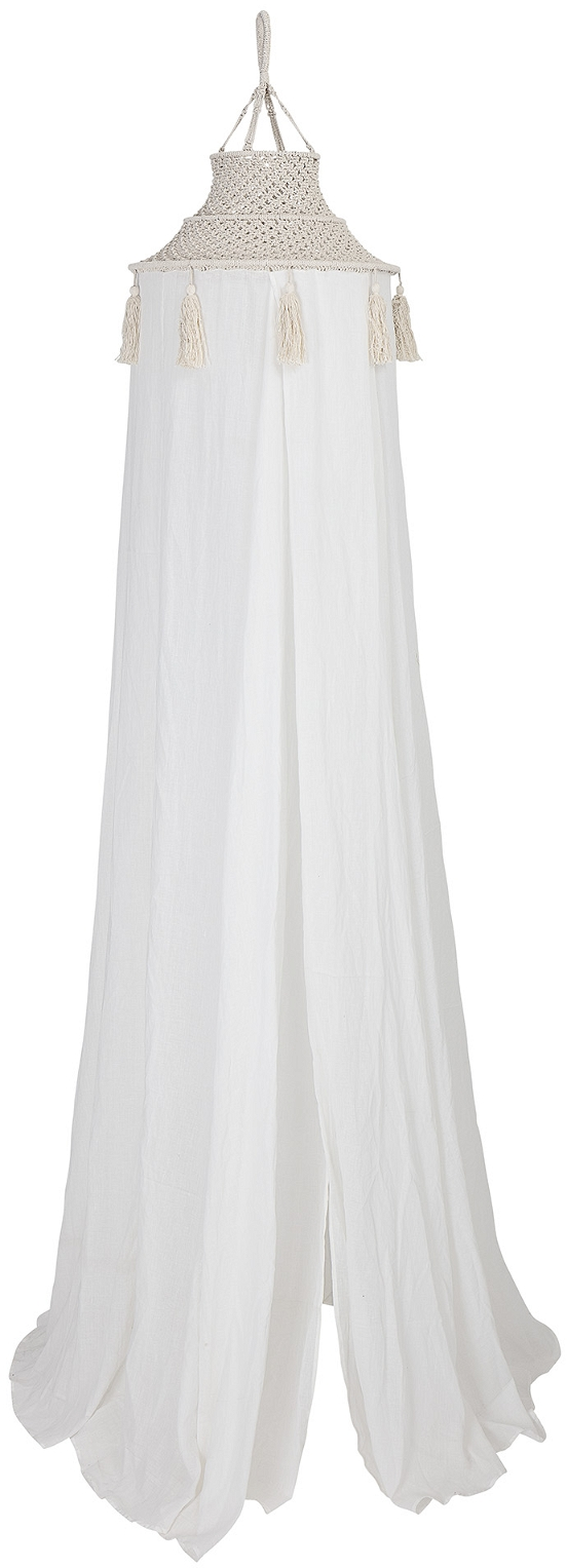 Børnesengehimmel Hugh Bloomingville Mini natur Ø50 x H275 cm bomuld med kvaster