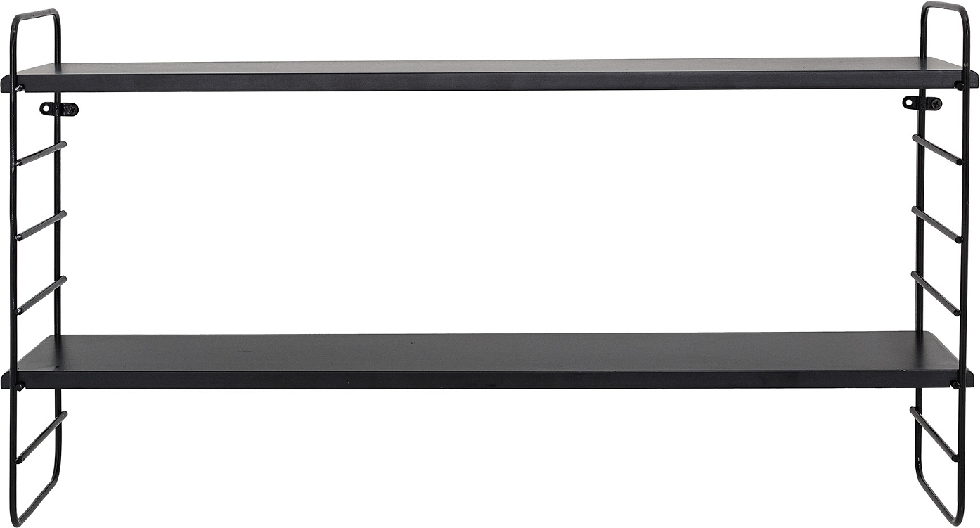 Bloomingville North væghylde opbevaringshylde sort metal 35x15x65 cm