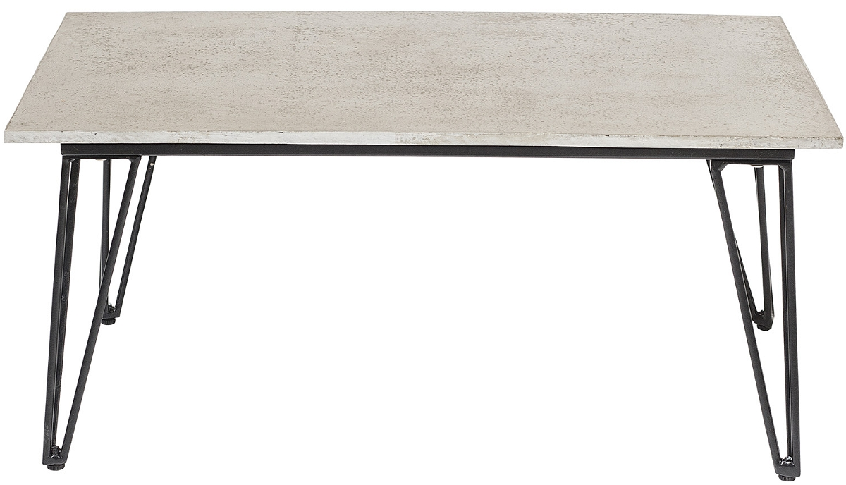 Udendørs sofa- og sidebord Bloomingville Mundo grå stål og cement H42 x 60 x 90 cm