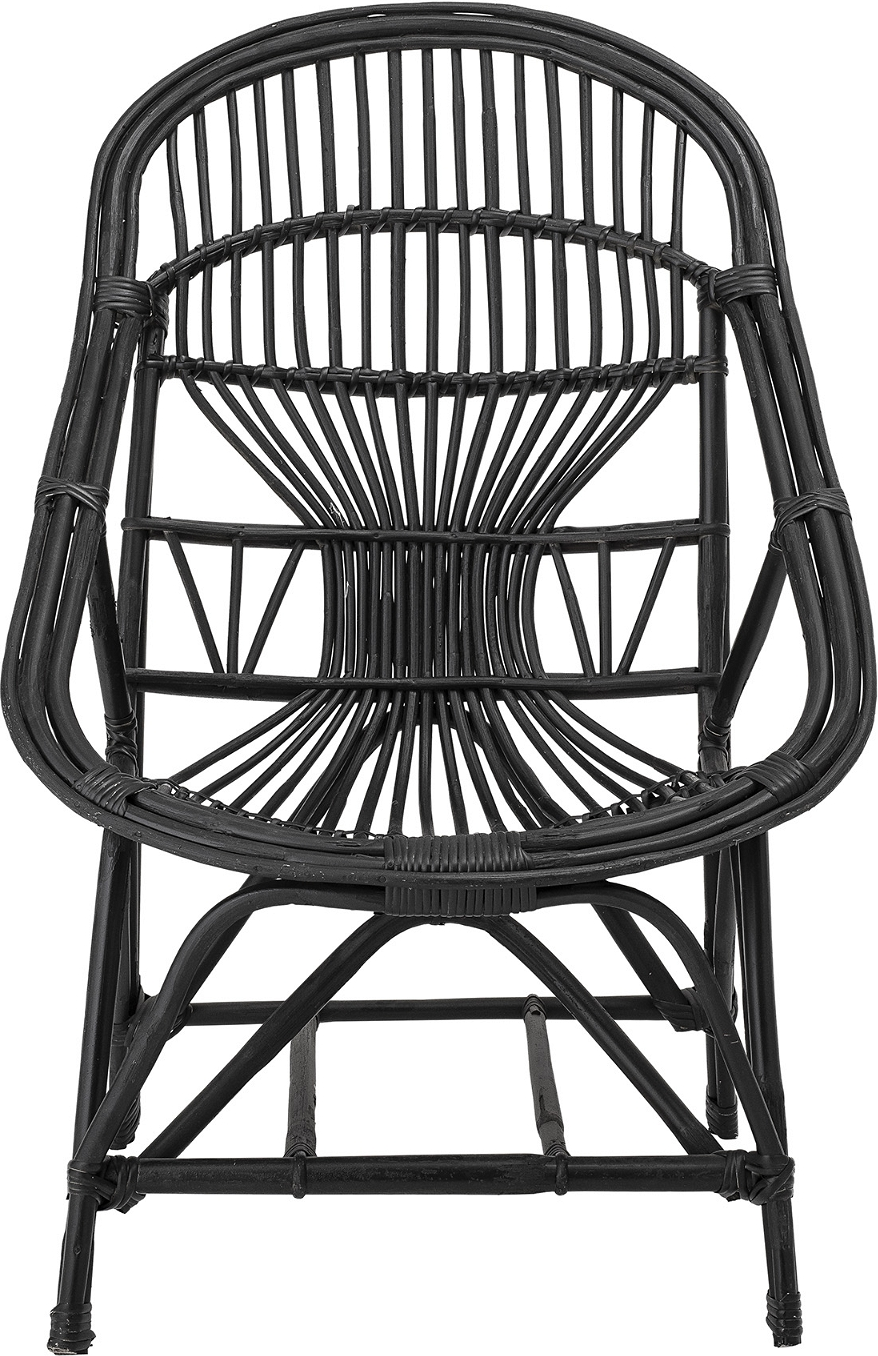 Loungestol / lænestol Bloomingville Cozy Joline sort i sukkerrør H88xB43xD60 cm