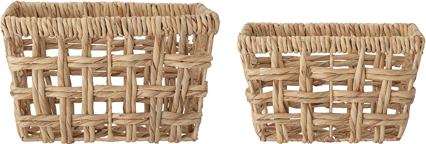 Opbevaringskurve Bloomingville Saime sæt 2 flettede natur H22xB24xL36 cm