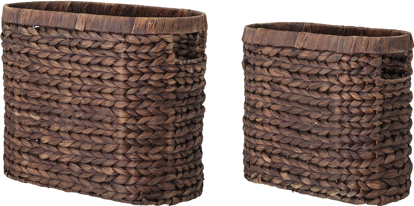 Opbevaringskurv Bloomingville Saria vandhyacint rektangulær 29x17x37 cm brun