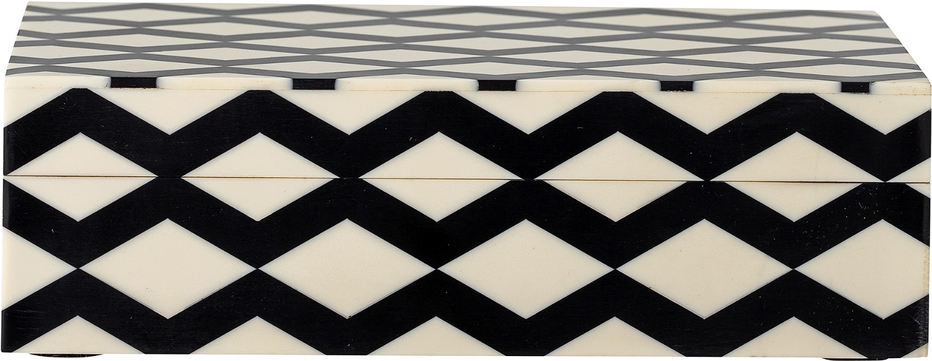 Opbevaringsboks Bloomingville Jen i sort harpiks 6,5x12,5x21 cm