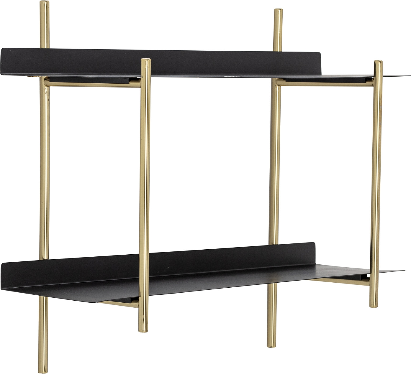 Væghylde Bloomingville Marvin sort stål med gulddetaljer 61x20x49,5 cm