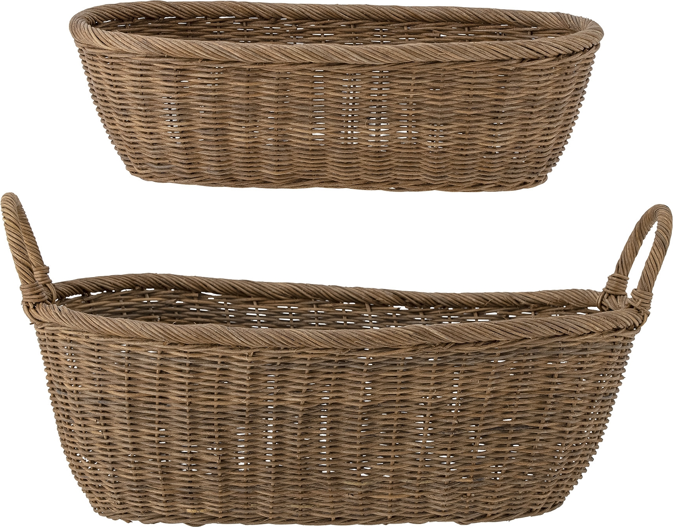 Opbevaringskurv Bloomingville Selma i rattan brun H21xB29xL65 cm