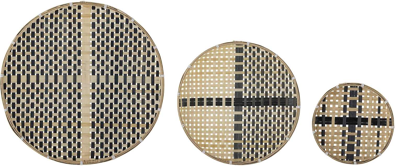 Vægdekoration Bloomingville Tona bambus Ø40 cm sort - minimalistisk vægpynt