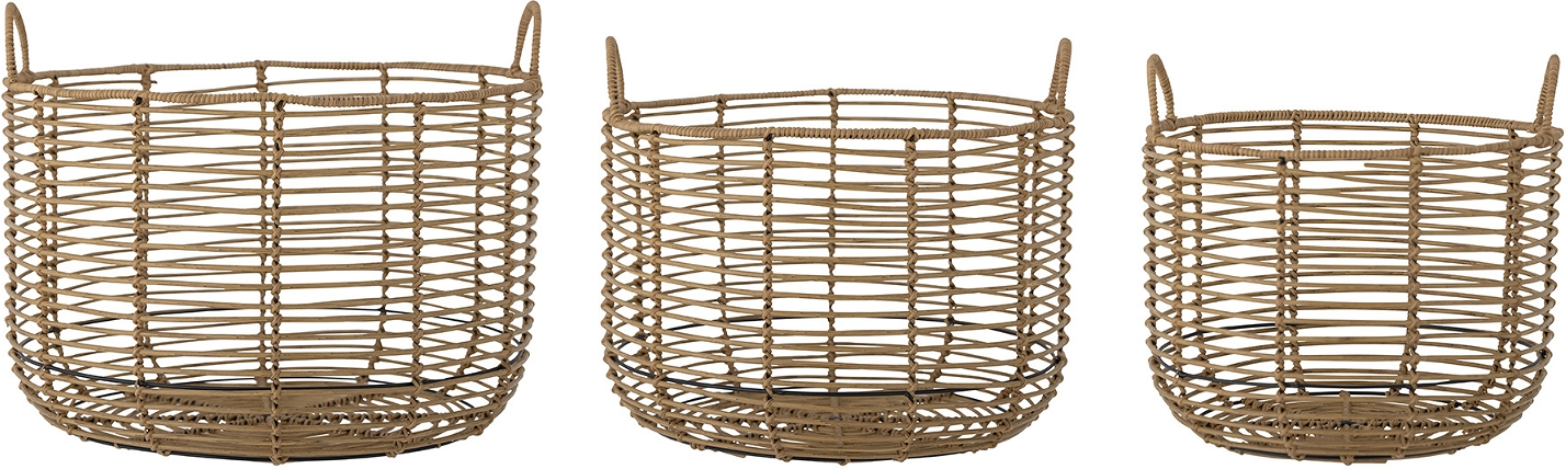 Opbevaringskurv Bloomingville Mekkel Ø44 x H36 cm natur polyrattan