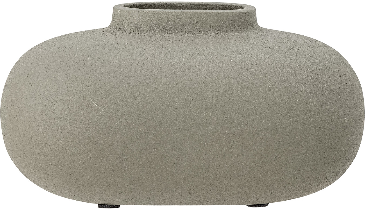 Vase Bloomingville Tezza aluminium grå H17xØ9 cm skulpturel minimalistisk design