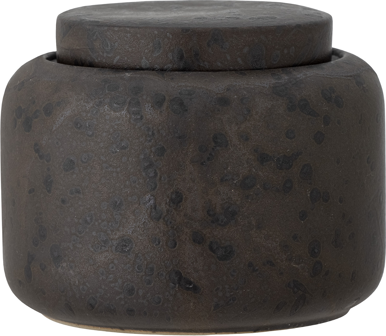Opbevaringskrukke med låg Bloomingville Chau rustikt brunt stentøj Ø13,5 x H11 cm
