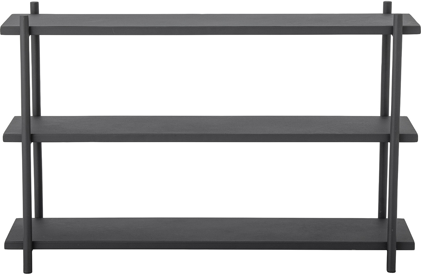 Opbevaringshylde Bloomingville Otte 3 hylder sort jern 74×21×47 cm
