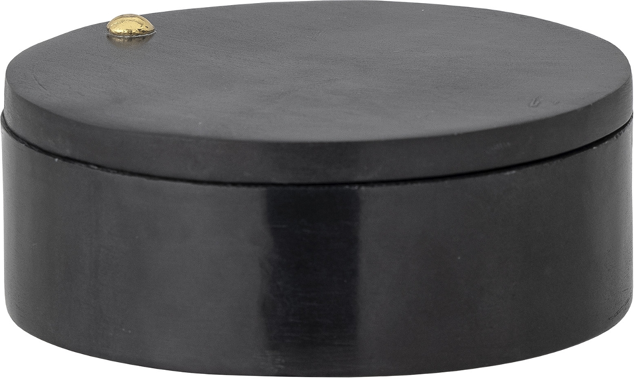 Krukke med låg Bloomingville Manja opbevaringskrukke i sort fedtsten Ø10 x H4 cm