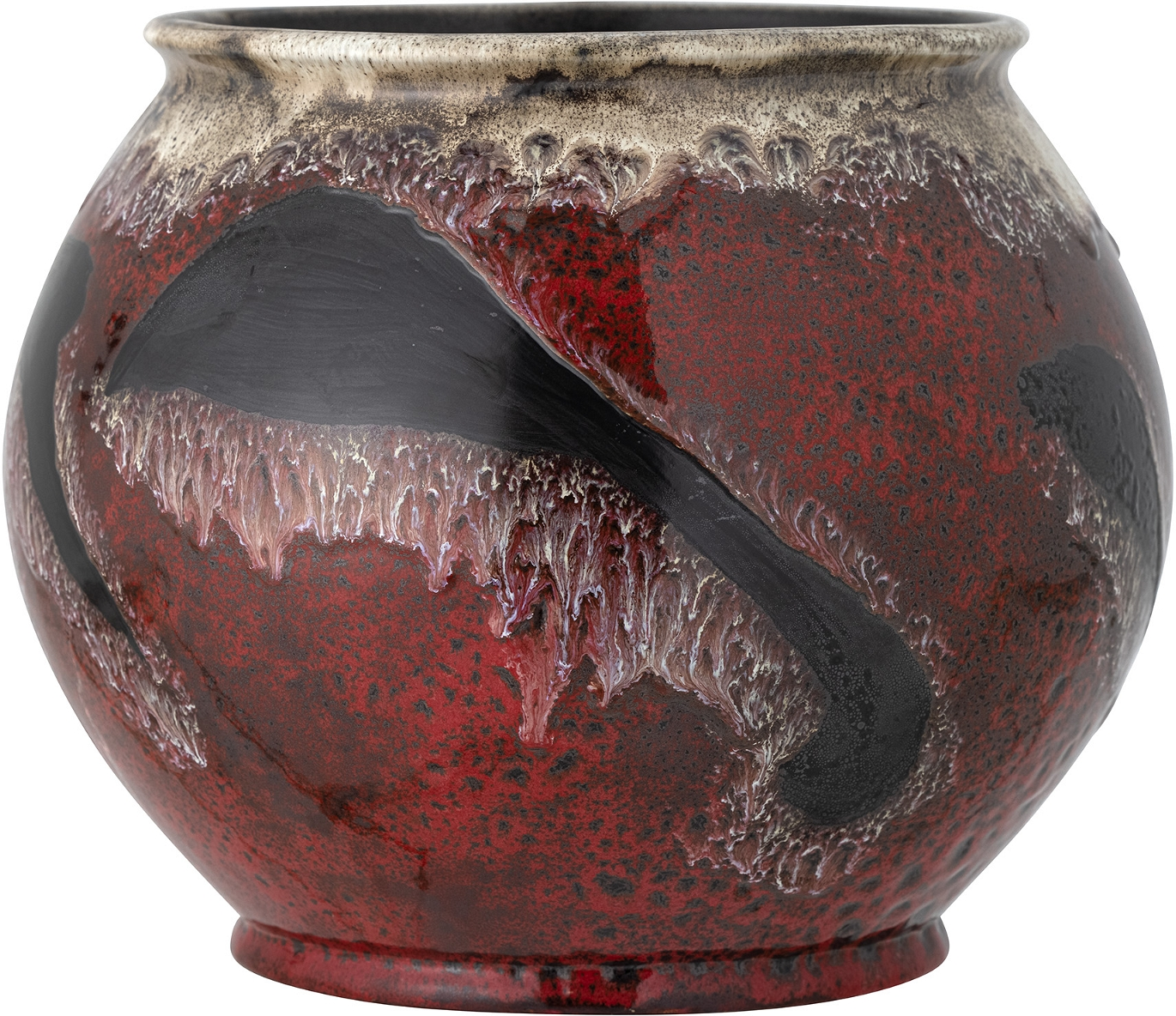 Urtepotteskjuler/plantekrukke Bloomingville Souha stentøj rød Ø29×24 cm