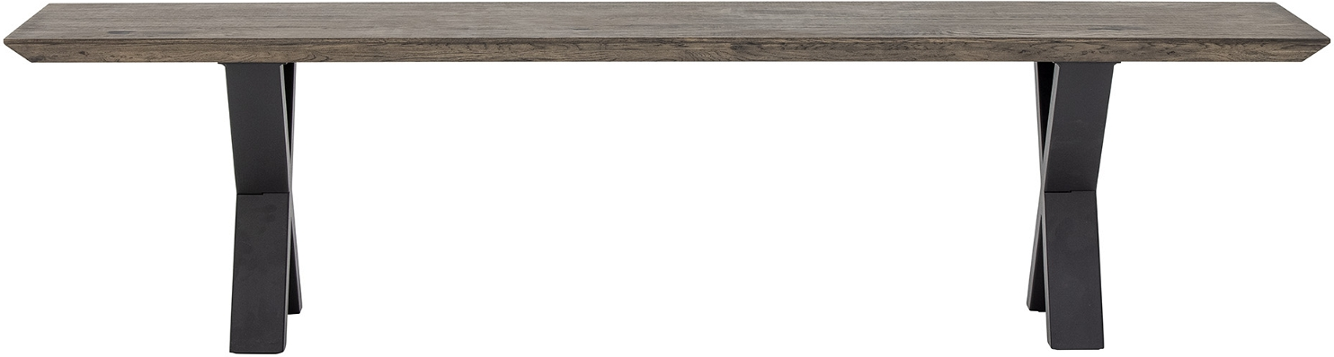 Entrébænk Bloomingville Maldon egetræ og jern 190x37x47 cm brun skandinavisk design