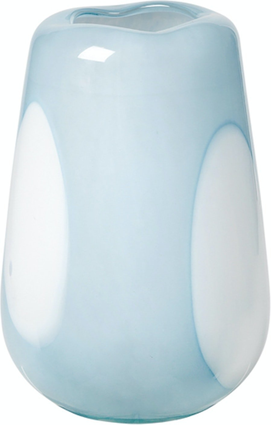Vase Broste Copenhagen Ada Dot Mundblæst Glas Ø18 x H26 cm Blå