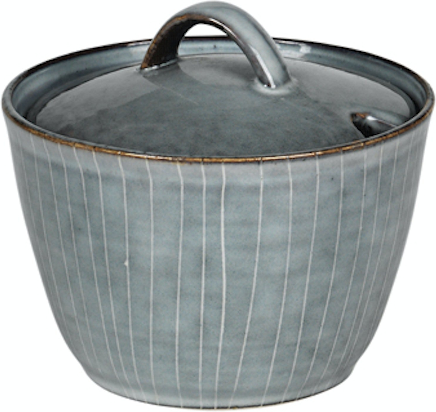 Sukkerskål Broste Copenhagen Nordic Sea blå stentøj Ø10,5 x H7 cm