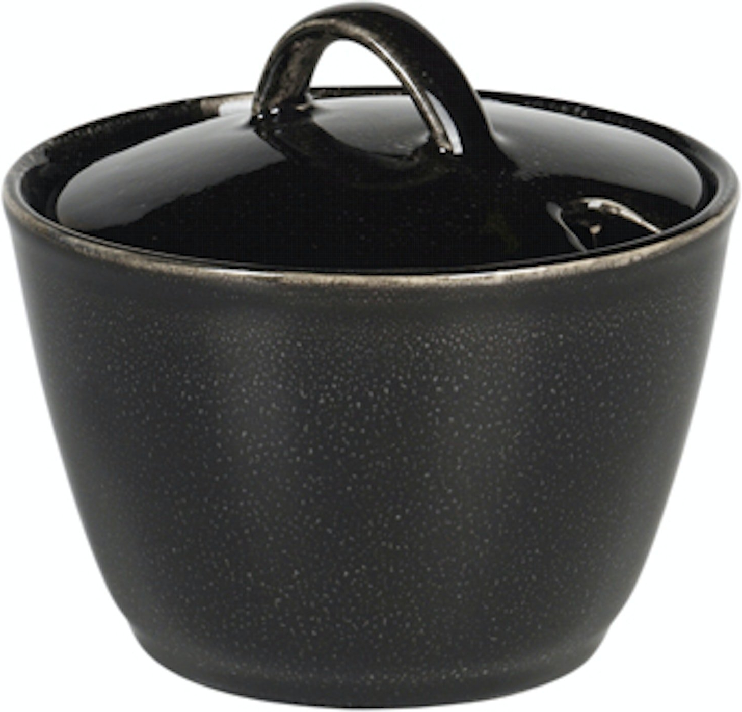 Sukkerskål Broste Copenhagen Nordic Coal stentøj sort Ø10,5 x H7 cm