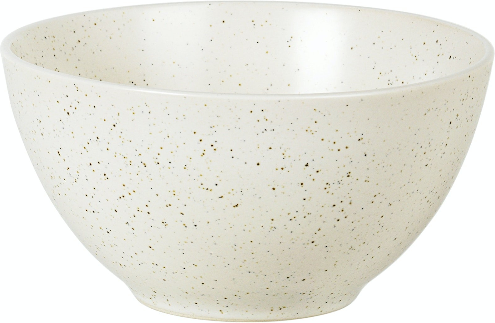 Skål Broste Copenhagen Nordic Vanilla Ø17 cm i stentøj med prikket mønster creme