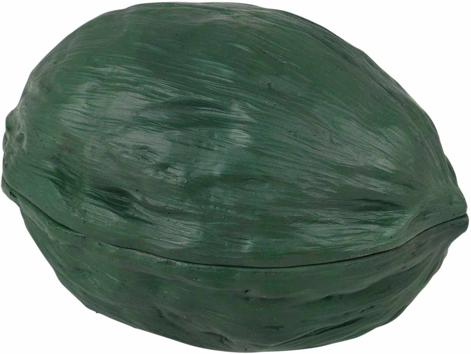 Juledekoration Broste Copenhagen Walnut i grøn polyresin H11,6xB10,5xL15 cm