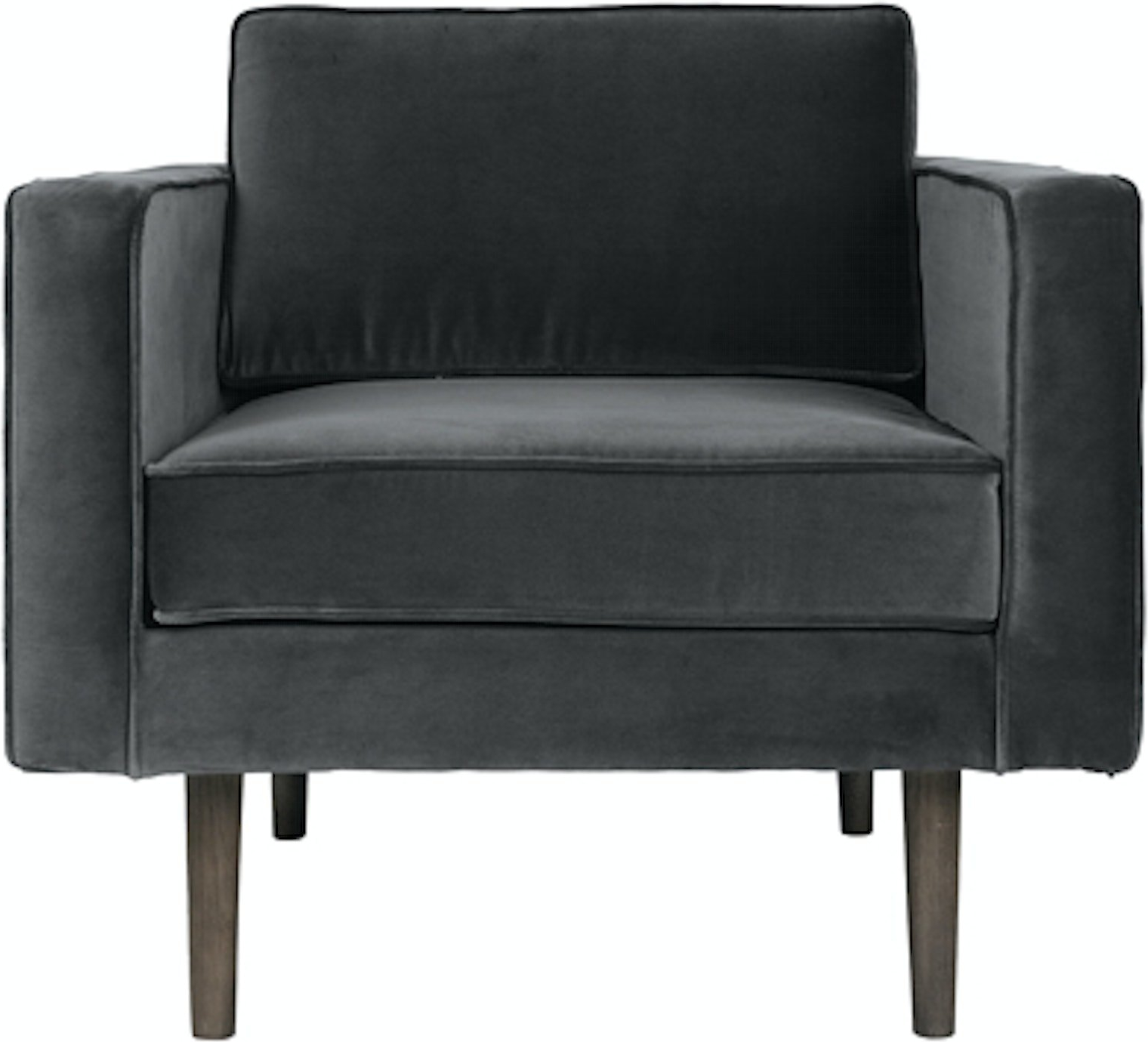 Loungestol Broste Copenhagen Wind sort velour hvilestol H74 x B84 x L88 cm