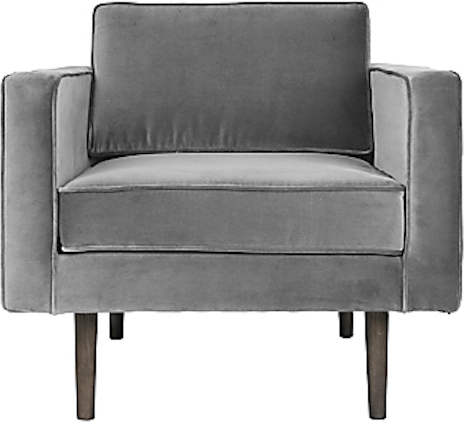 Loungestol, lænestol Broste Copenhagen Wind grå velour H74xB84xD88 cm