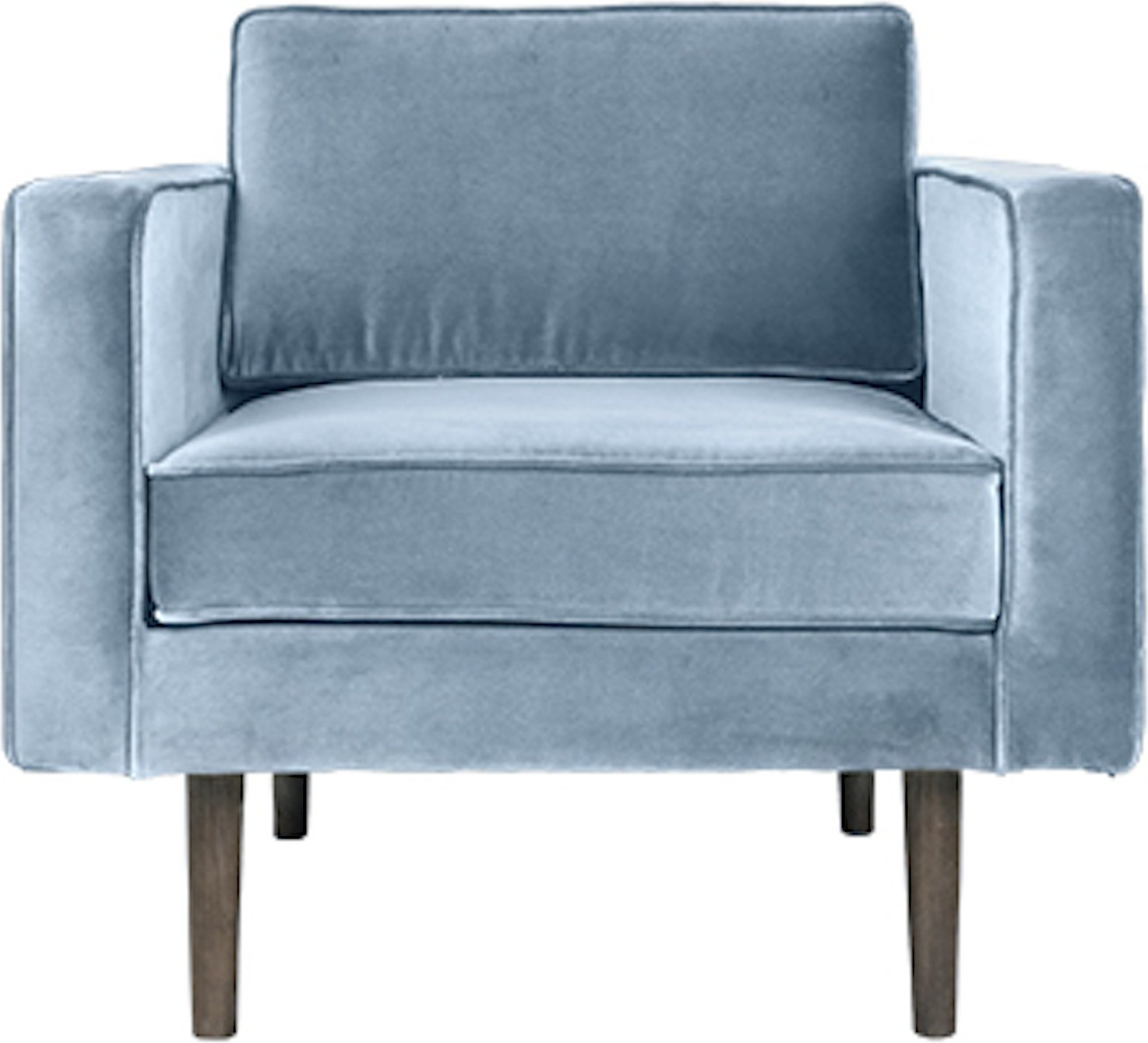 Loungestol Broste Copenhagen Wind blå velour H74xB84xL88 cm