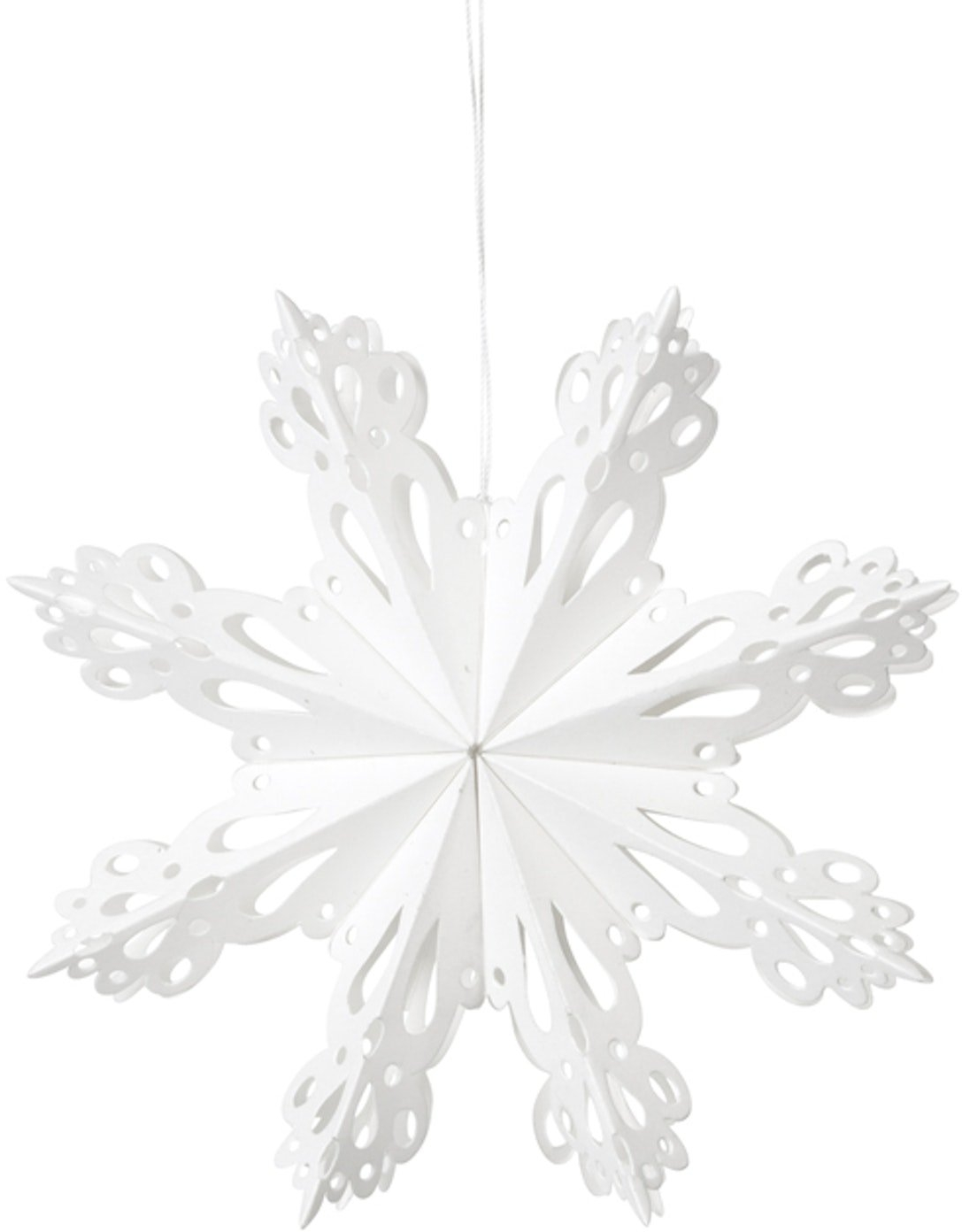 Julepynt papir ornament Ø15 cm Broste Copenhagen Snowflake hvid