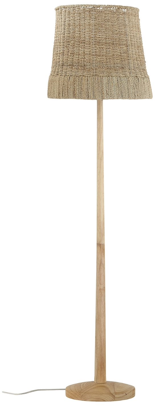 Gulvlampe Creative Collection Cozy natur Ø40 x H160 - jern & gummitræ, vævet stofskærm