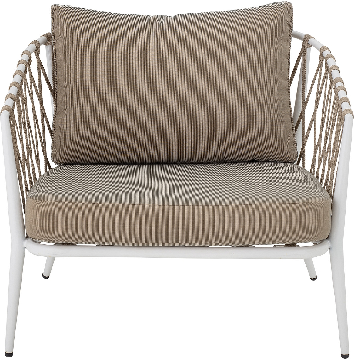 Lænestol Creative Collection Cia hvid metal udendørs loungestol med hynde frostresistent