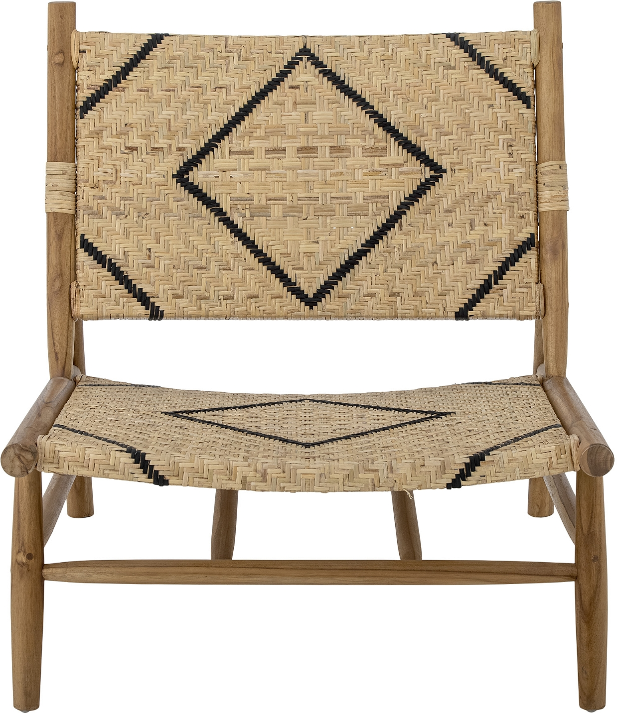 Lænestol Creative Collection Lennox Loungestol Naturfarvet Teak Rattan 75x78x70 cm