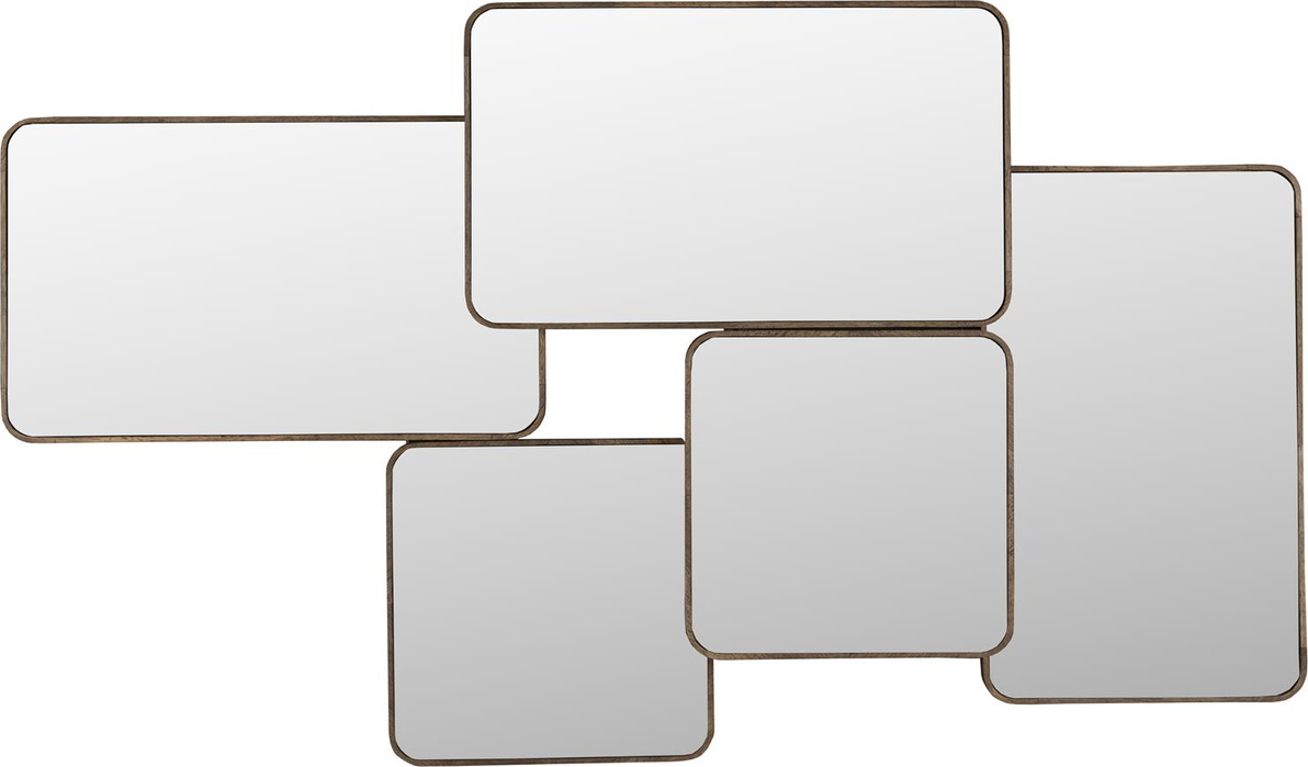 Vægspejl Dutchbone Cordelia asymmetrisk gummitræ brun 120x70 cm