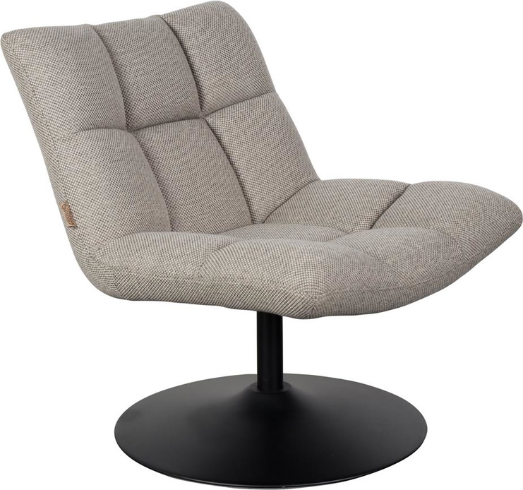 Loungestol lænestol Dutchbone Bar H78xB76xL74 cm stengrå stof med drejefunktion