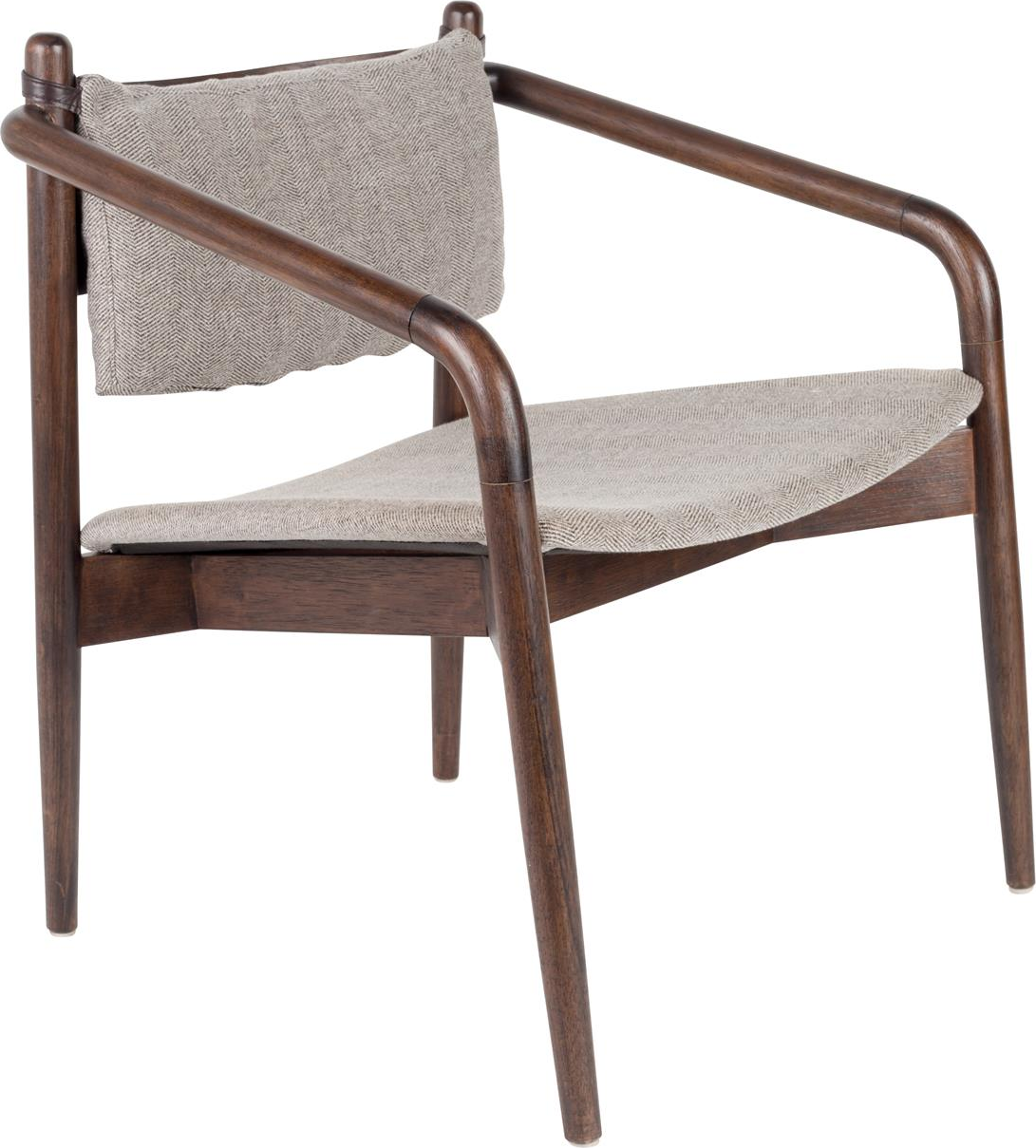 Loungestol Dutchbone Torrance mudderbrun polyesterstof valnøddetræ