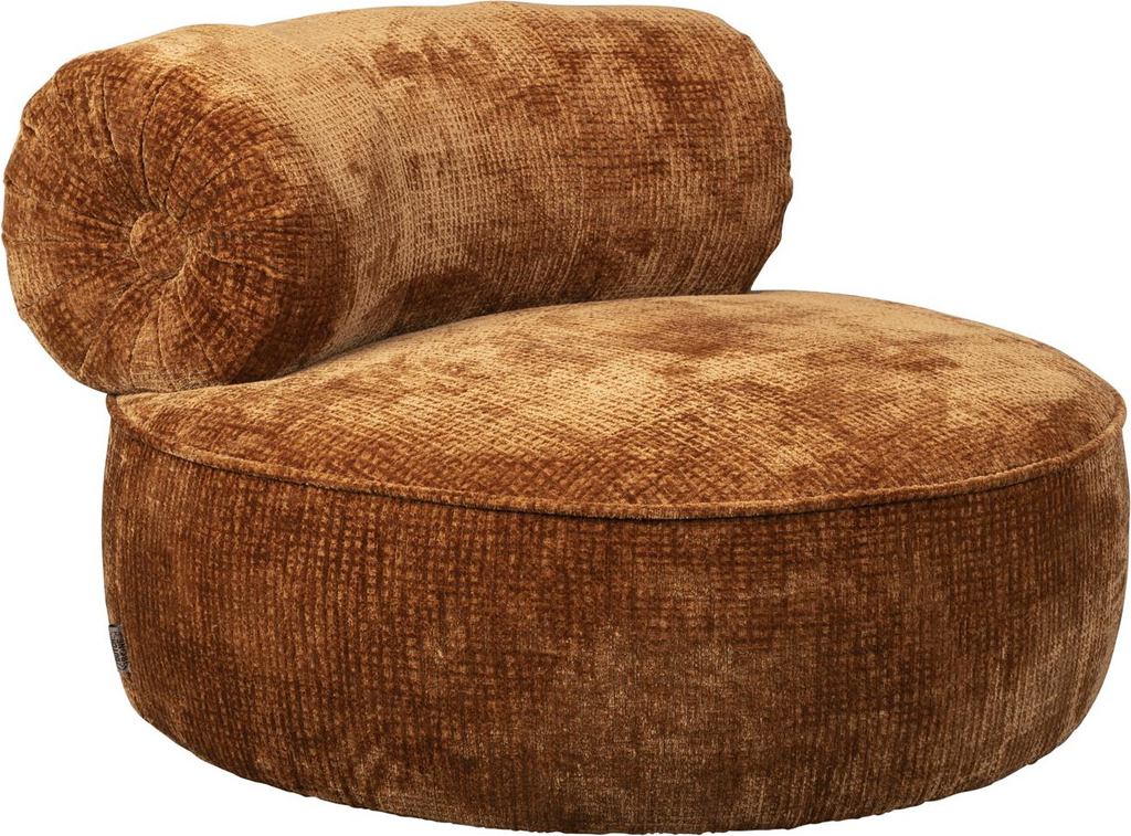 Loungestol Dutchbone Tilbury rødbrun polyester stof lænestol