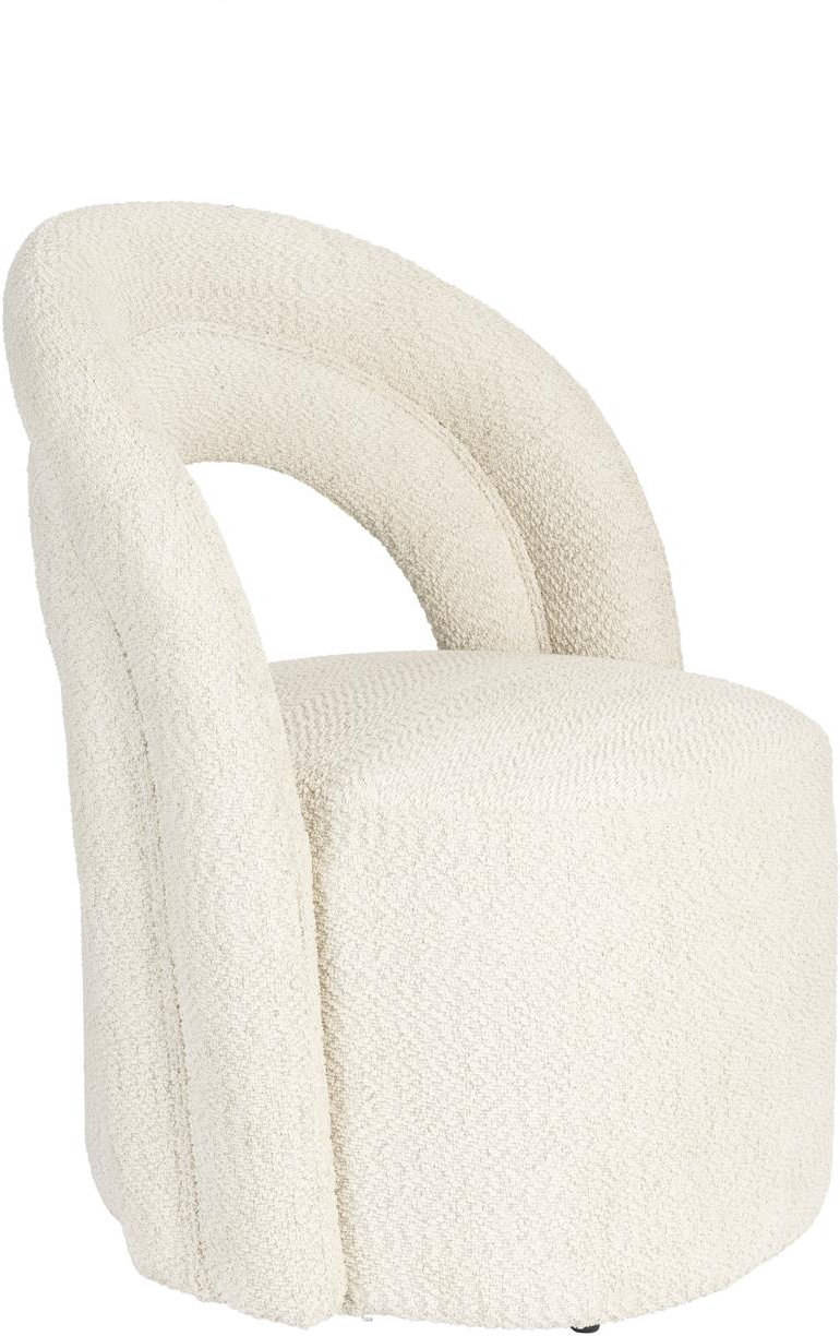 Loungestol Dutchbone Seina perlemorsbeige drejelig polstret polyester stålramme H82xB62,5xD66 cm