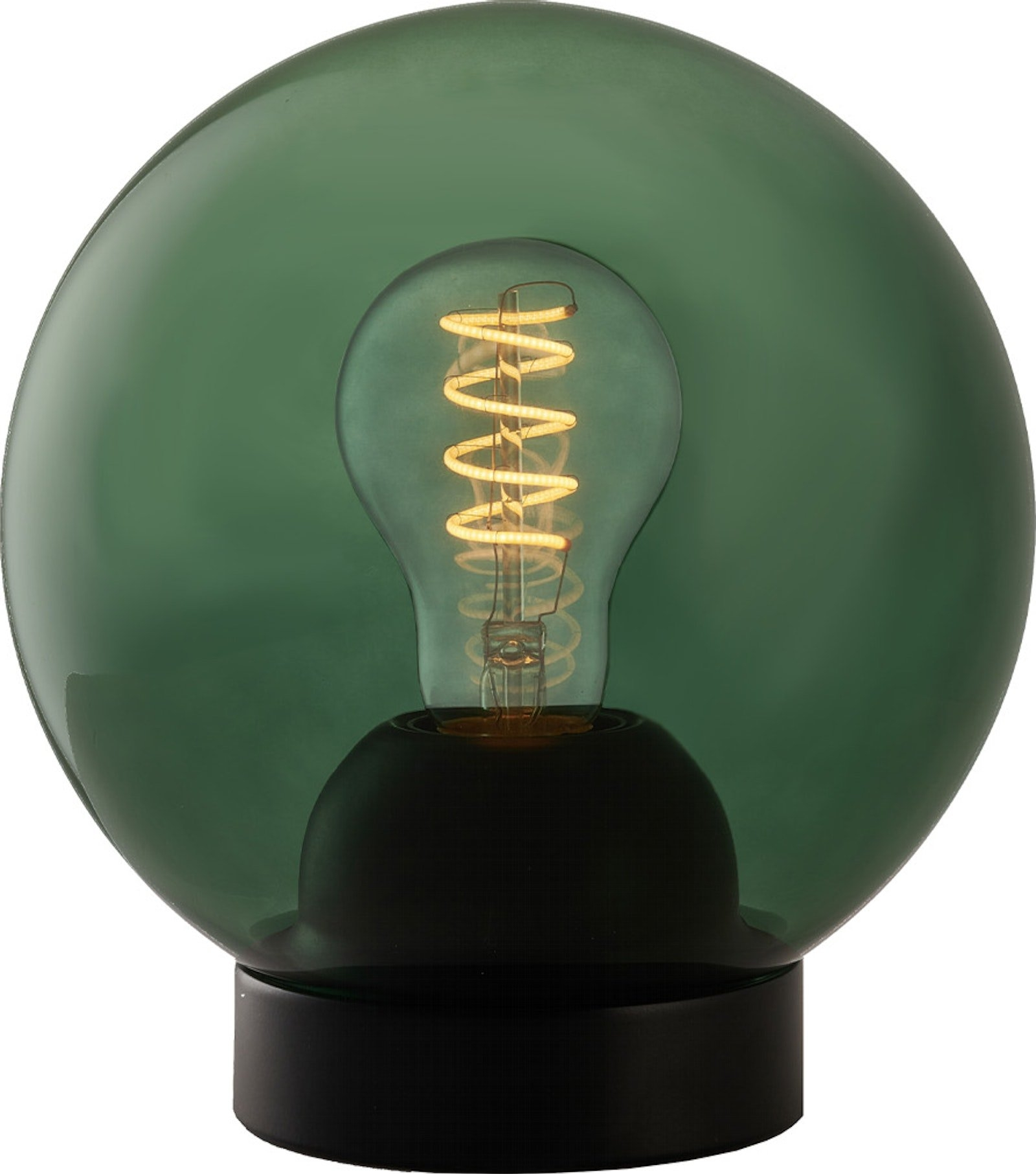 Bordlampe Halo Design Bubbles i glas Ø18 cm grøn - moderne designerlampe med 60W E27-fatning