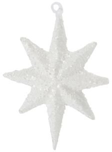 Juleglasornament House Doctor Ornament hvid stjerne H9,4×B7×D1,3 cm