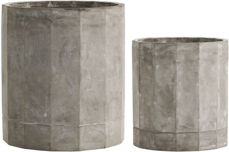 Urtepotte House Doctor Gon cement natur Ø40 x H45 cm udendørs krukke