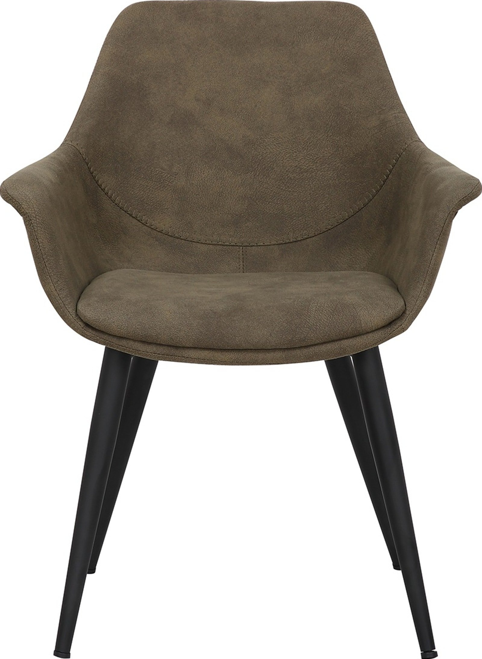 Spisebordsstol med armlæn House of Sander Signe oliven polyester imiteret ruskind