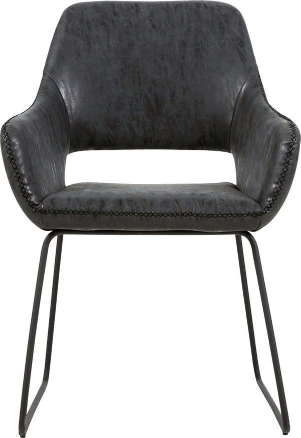 Spisebordsstol med armlæn House of Sander Angel sort mikrolæder H86xB44xL59