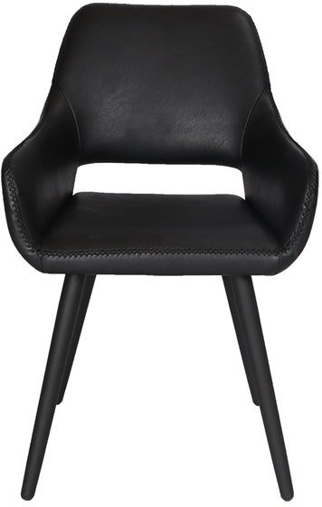 Spisebordsstol spisestuestol med armlæn House of Sander Frida sort PU-læder