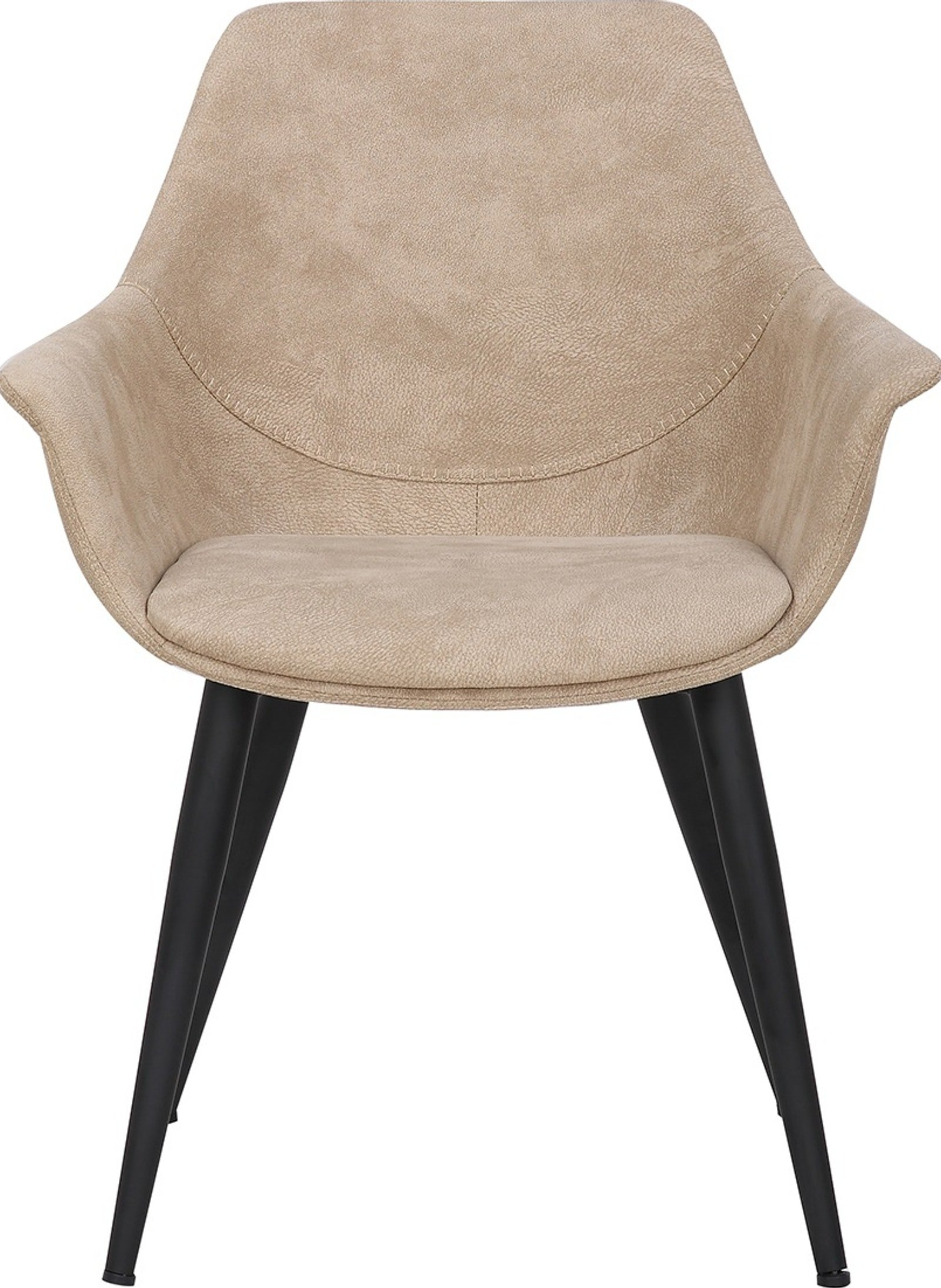 Polstret spisebordsstol med armlæn House of Sander Signe taupe imiteret ruskind