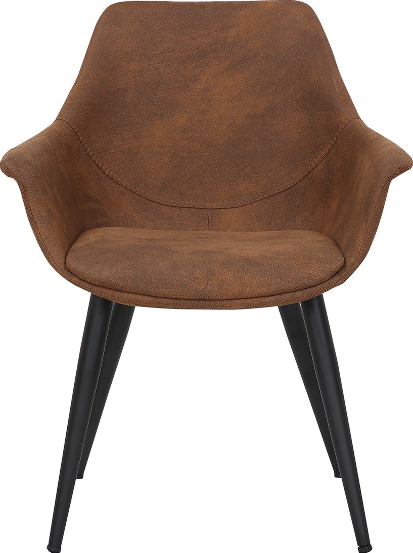 Spisebordsstol med armlæn House of Sander Signe imiteret ruskind brun 82x62x68 cm