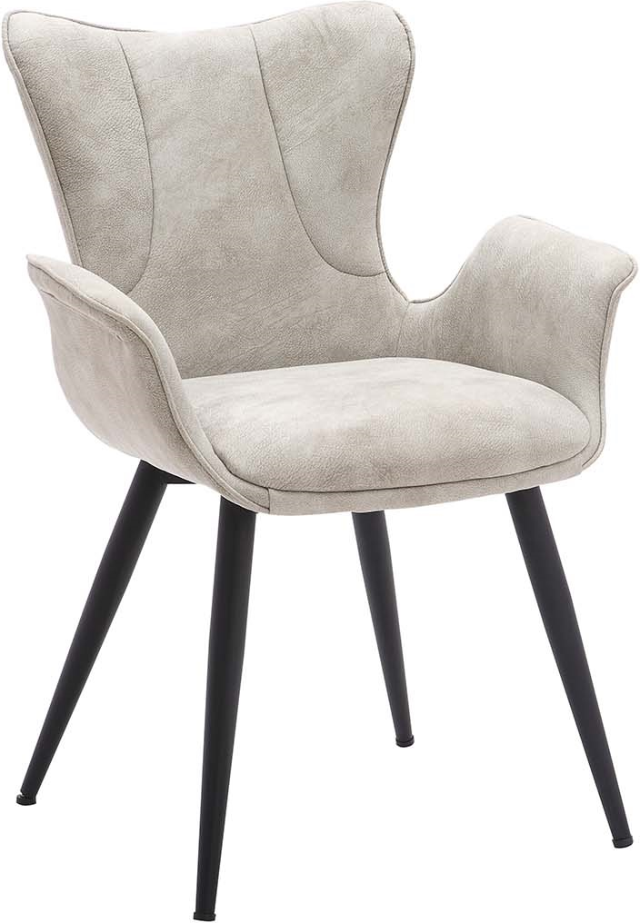 Spisebordsstol med armlæn House of Sander Mist gråt kunstlæder polstret sæde