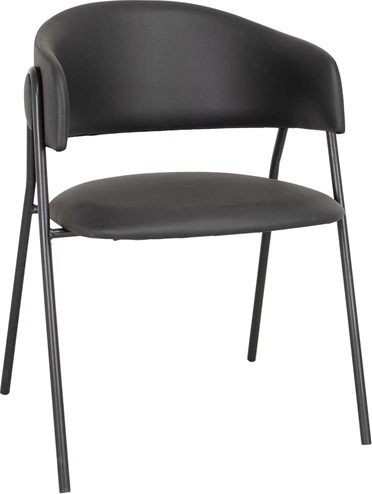Spisebordsstol med armlæn House of Sander Lina PU-læder sort H78xB53xL60