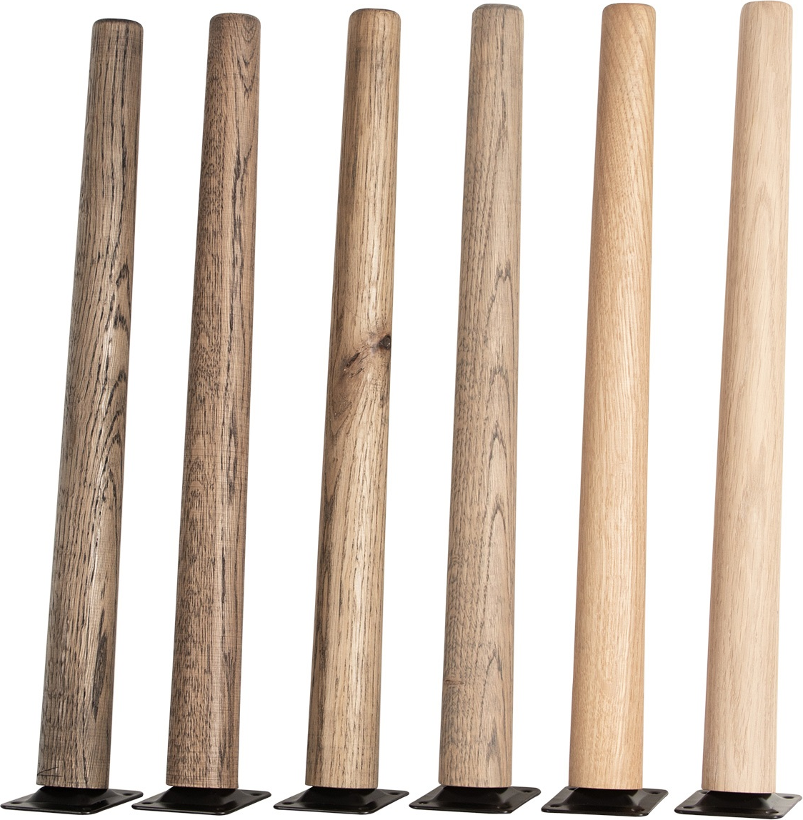 House of Sander Conical bordben til sofabord 3-pak massivt træ Ø4 x H43 cm grå olie