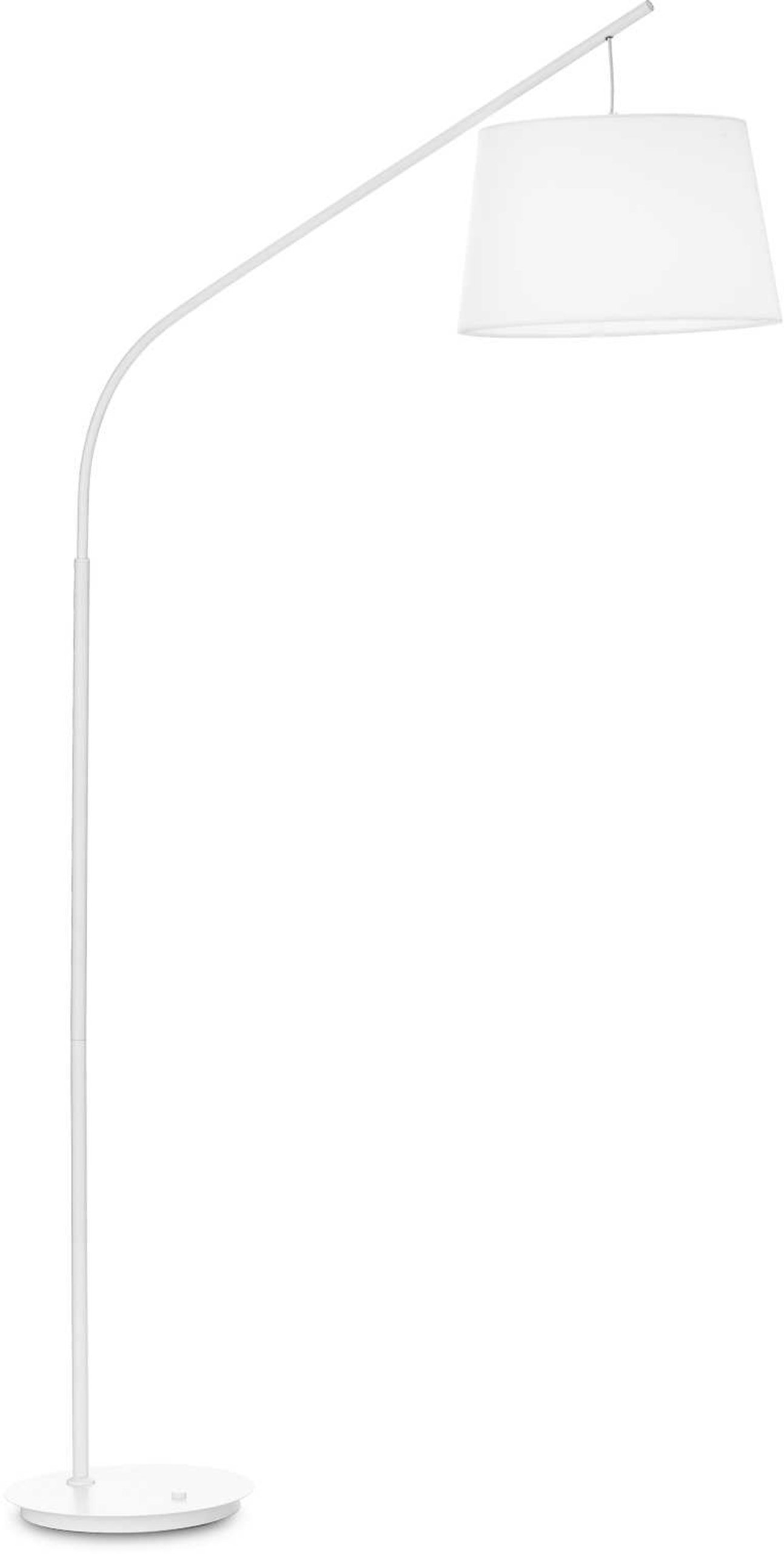 Gulvlampe Ideal Lux Daddy mat hvid metal/stof Ø40 x H197 cm E27-fatning