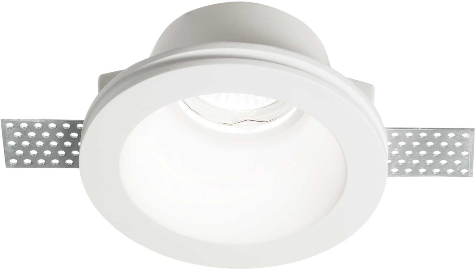 Indbygningslampe Ideal Lux Samba hvid gips Ø12 cm GU10 IP20