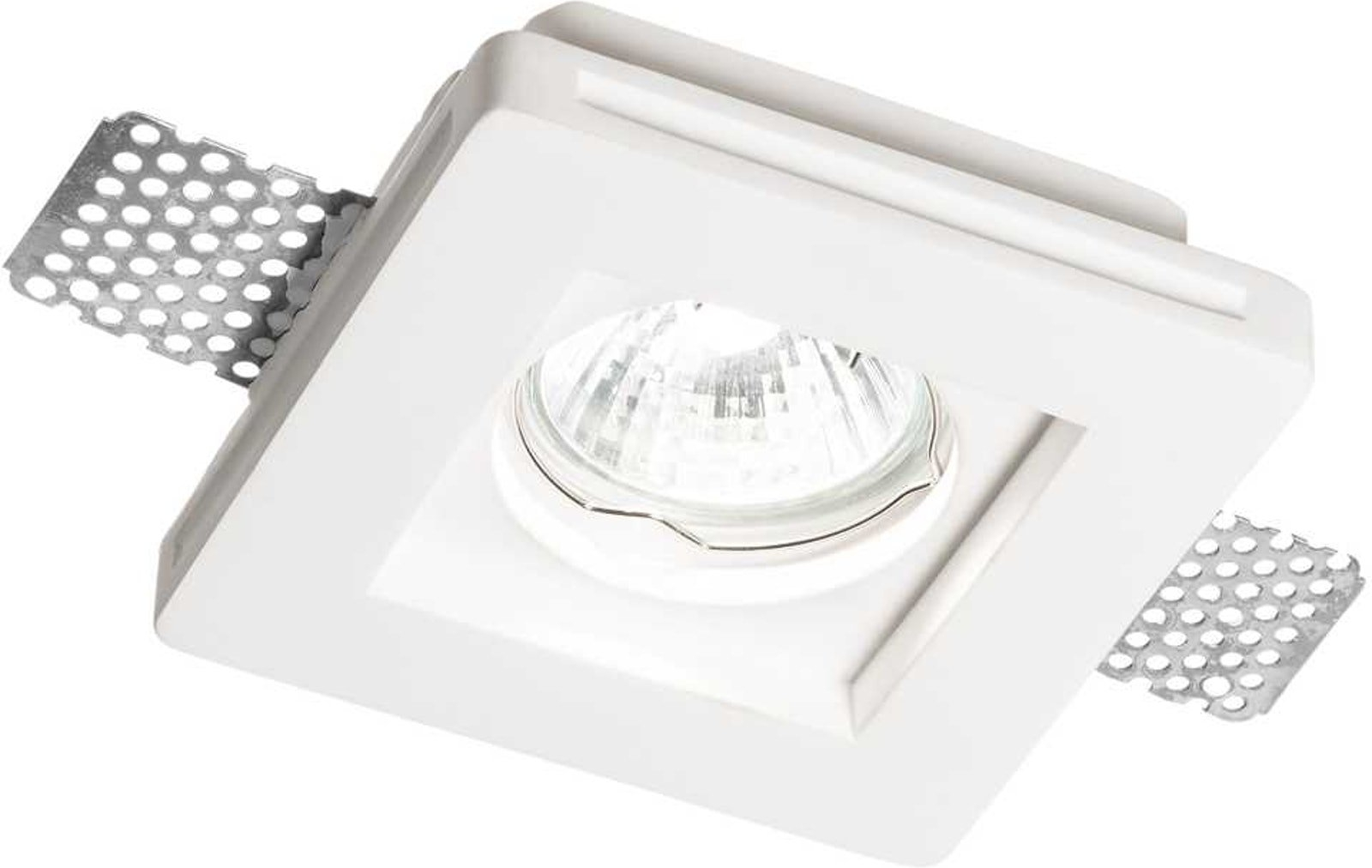 Indbygningslampe Ideal Lux Samba hvid gips 10x10 cm GU10 downlight IP20