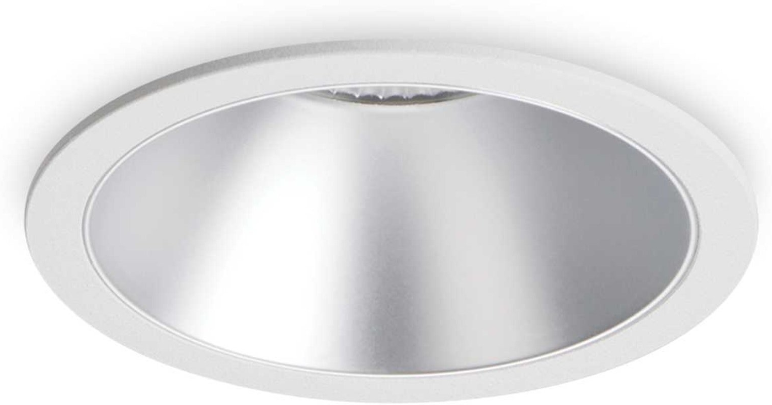 Indbygningslampe Ideal Lux Game rund Ø8,5 cm LED 11 W 1000 lm 3000 K sølv/hvid