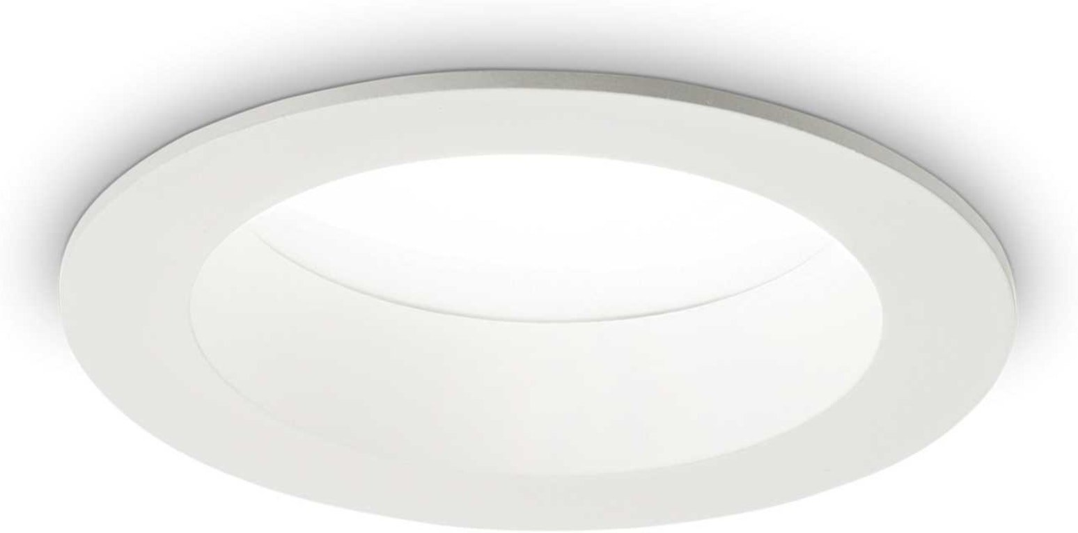 LED indbygningsspot Ideal Lux Basic Wide 10W 1100 lm 4000K IP44 mat hvid Ø10,3 cm